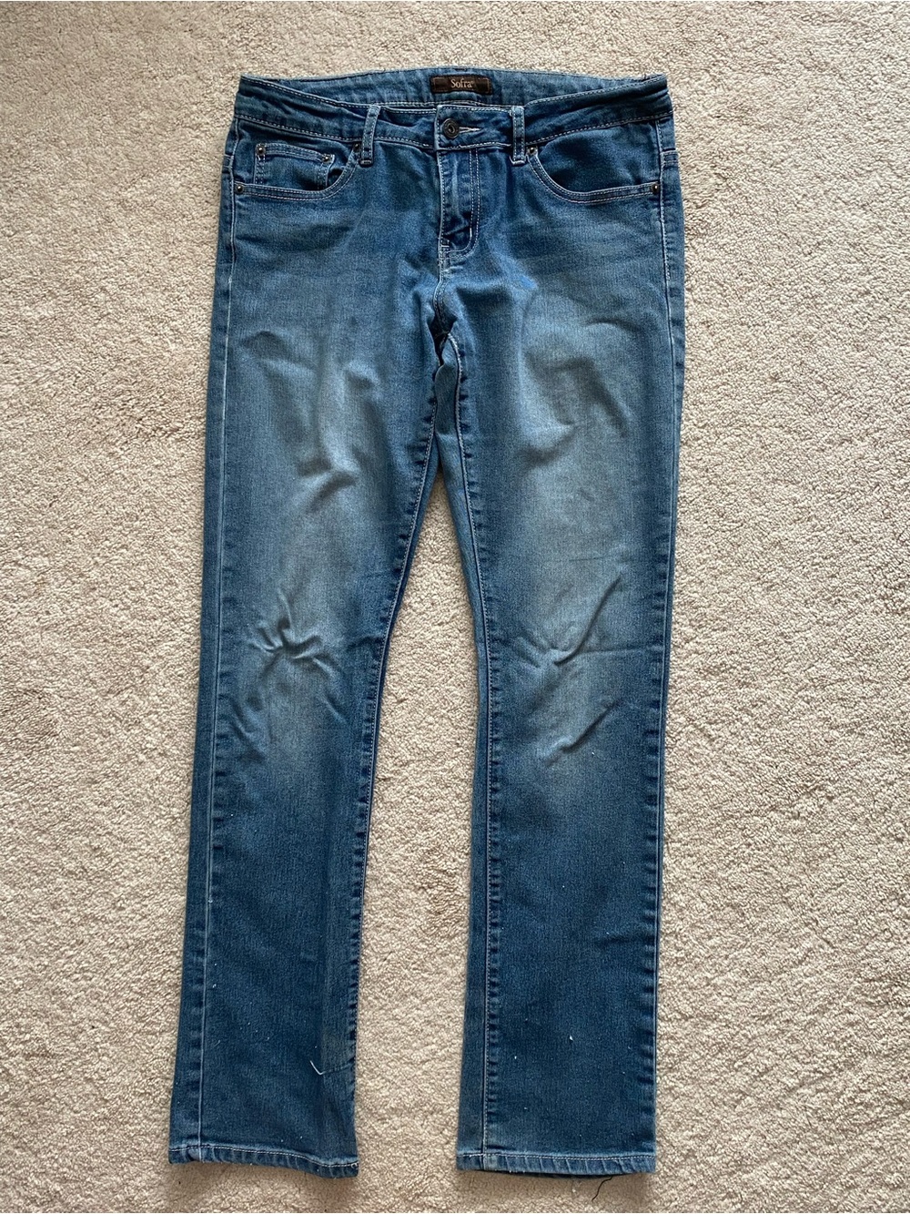 Sofra Medium Blue Straight Leg Jeans